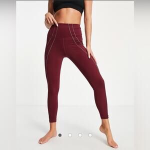 NWT Nike Yoga Dri-Fit 7/8 High Waisted Leggings In Burgundy